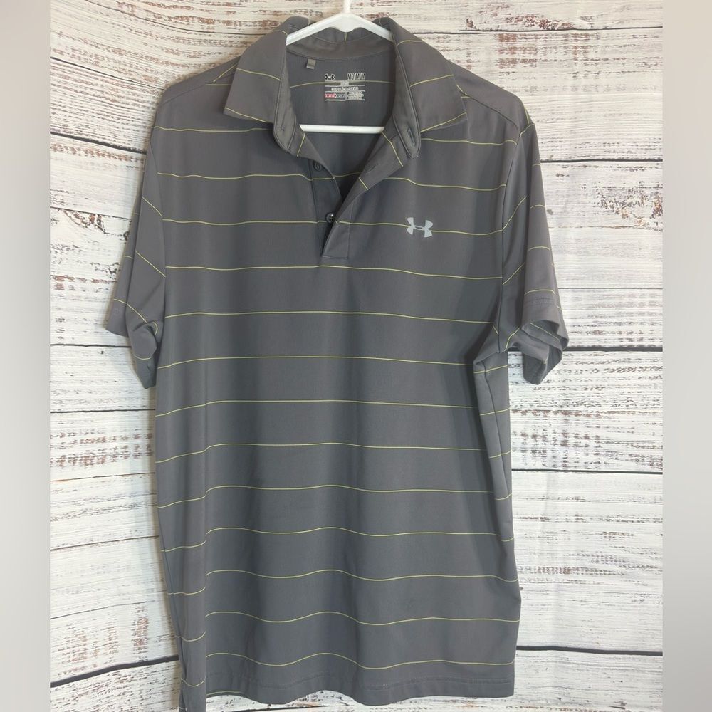 Under armour Polo Mens Sz M the play Off Heat Gear Performance striped Golf